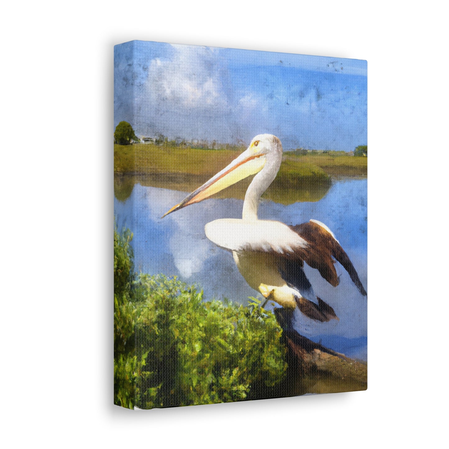 Mystic Marsh Pelican - Canvas
