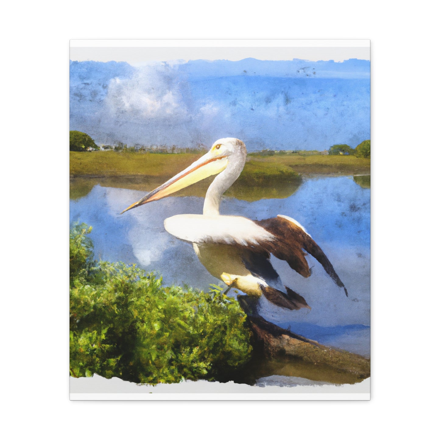 Mystic Marsh Pelican - Canvas