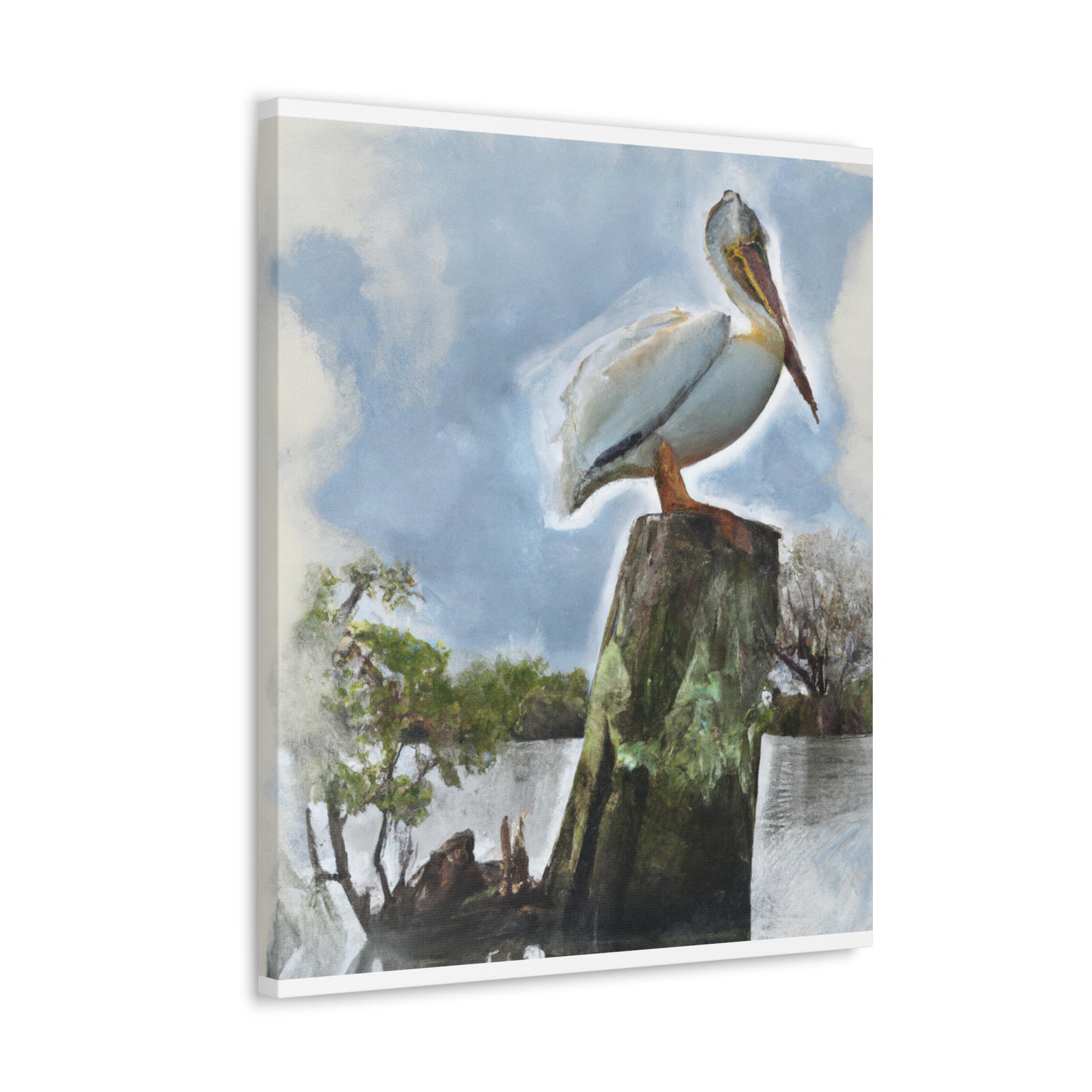 Aquatic Pelican Sunset - Canvas