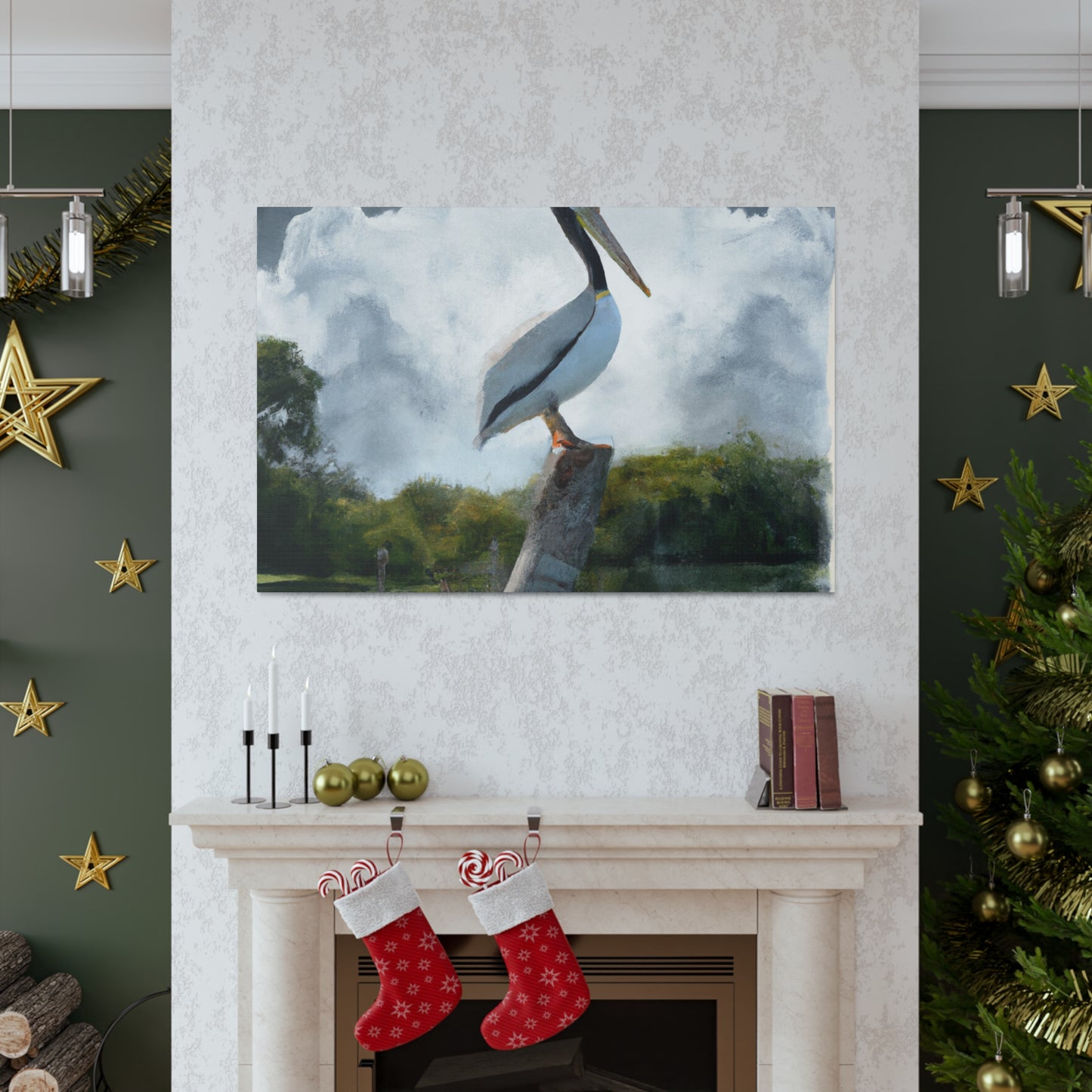 Marshy Pelican Sky. - Canvas