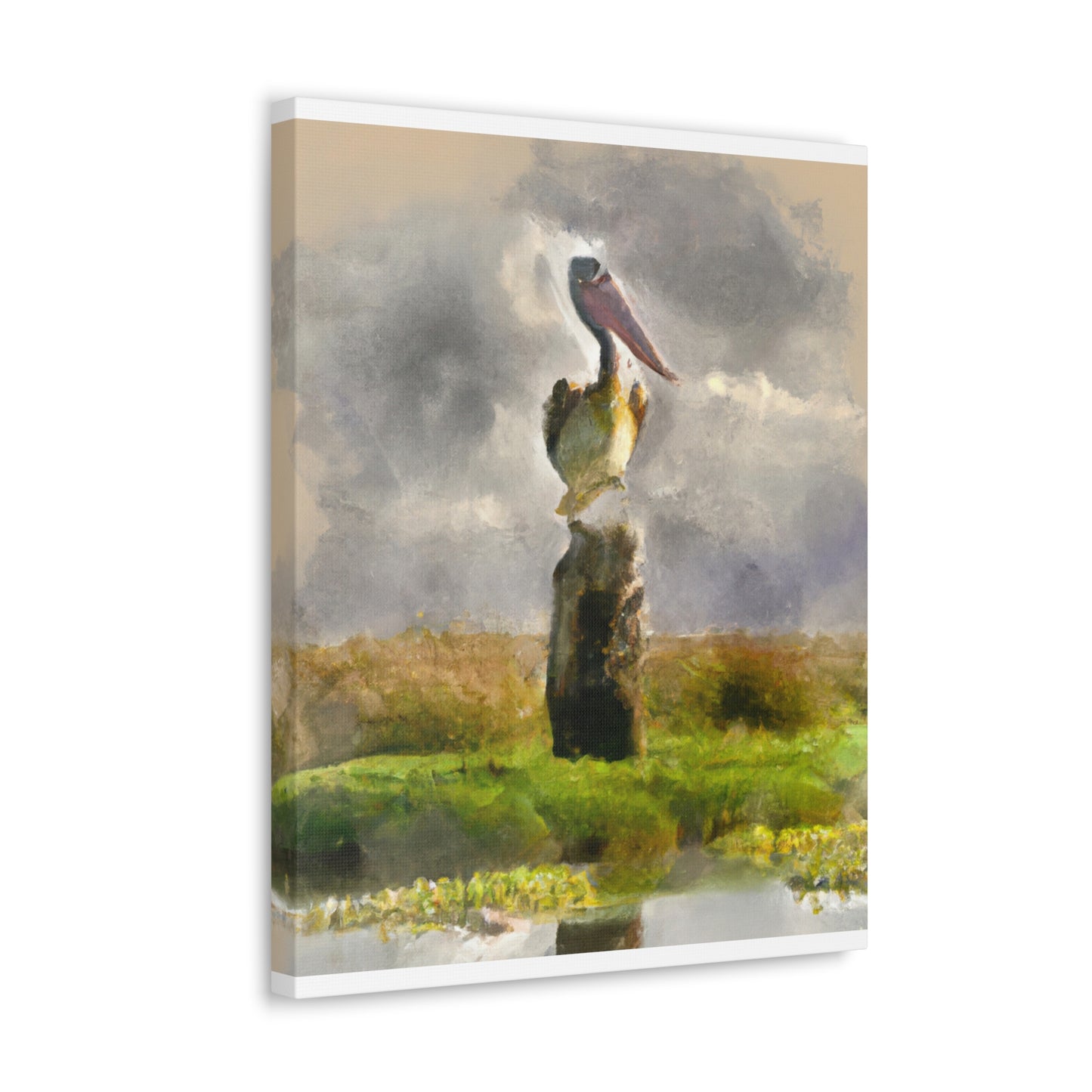 Marshy Pelican Vista - Canvas