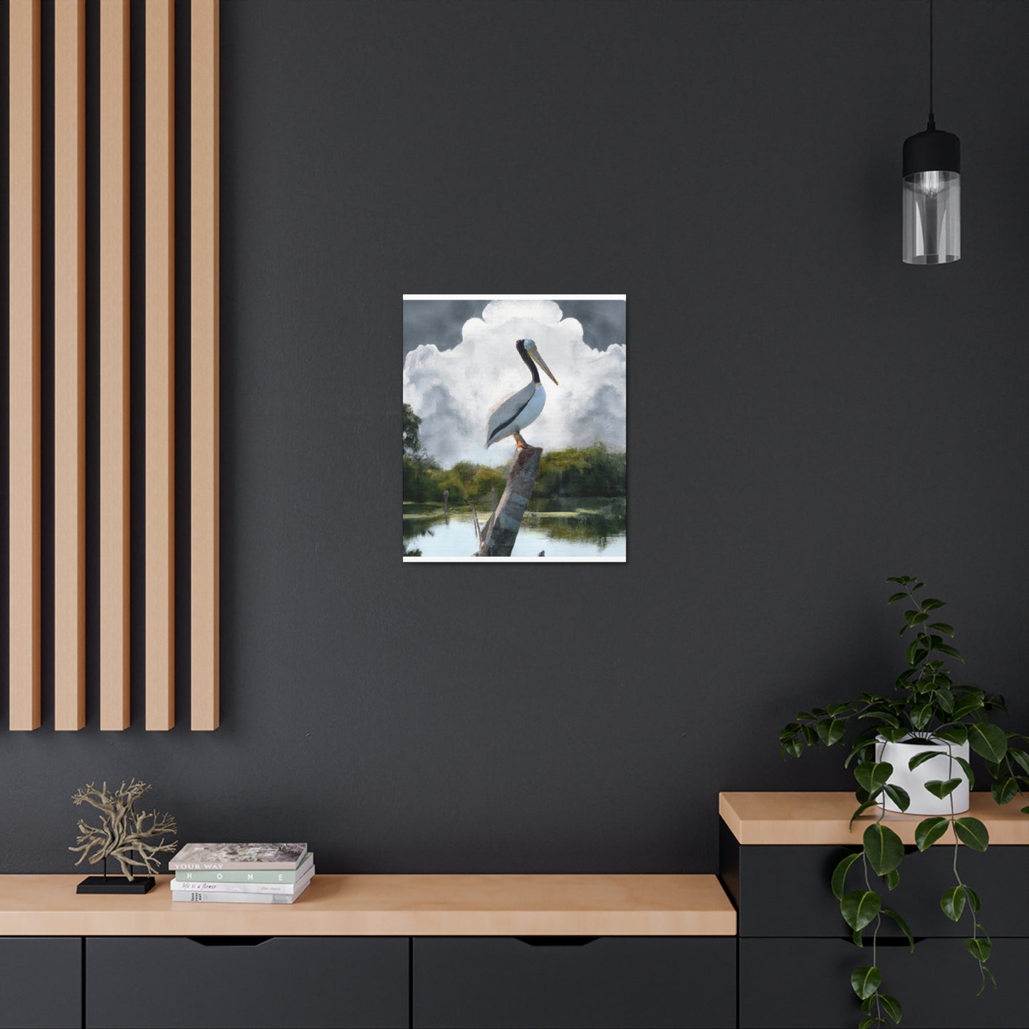 Marshy Pelican Sky. - Canvas
