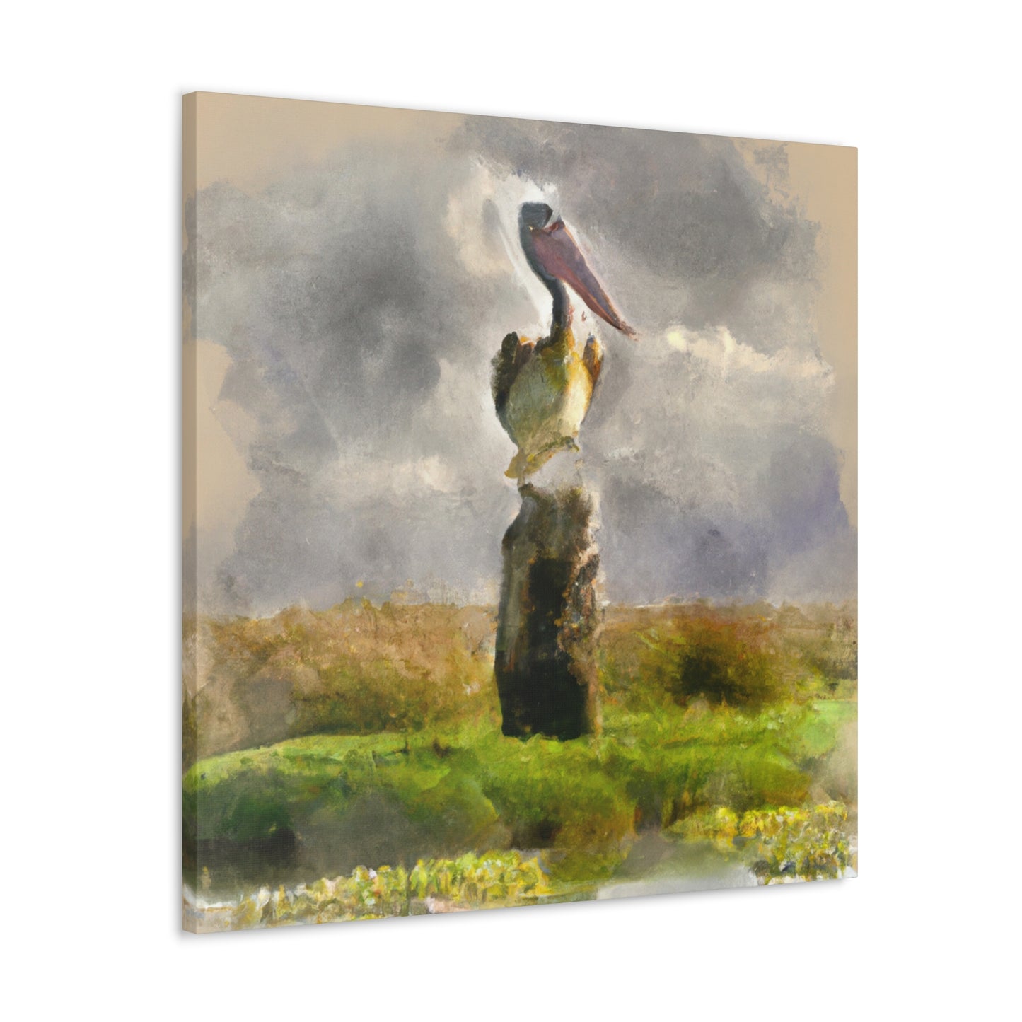 Marshy Pelican Vista - Canvas