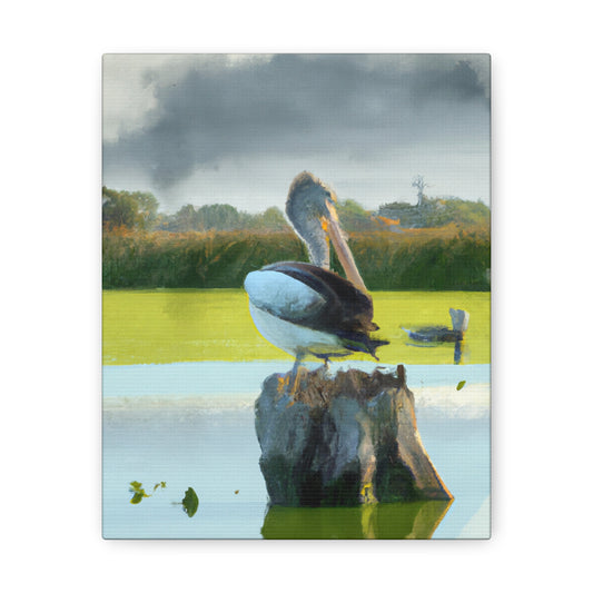 Aquatic Pelican Dream. - Canvas