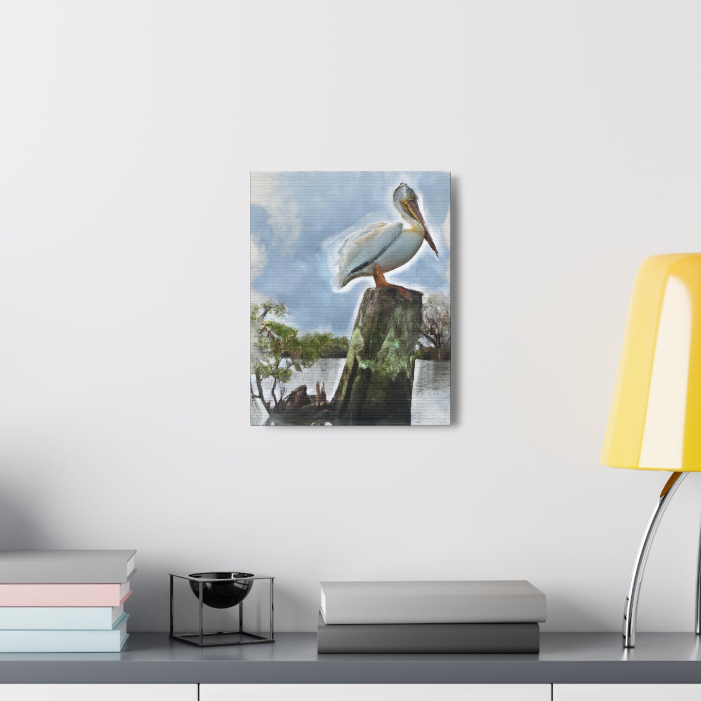 Aquatic Pelican Sunset - Canvas