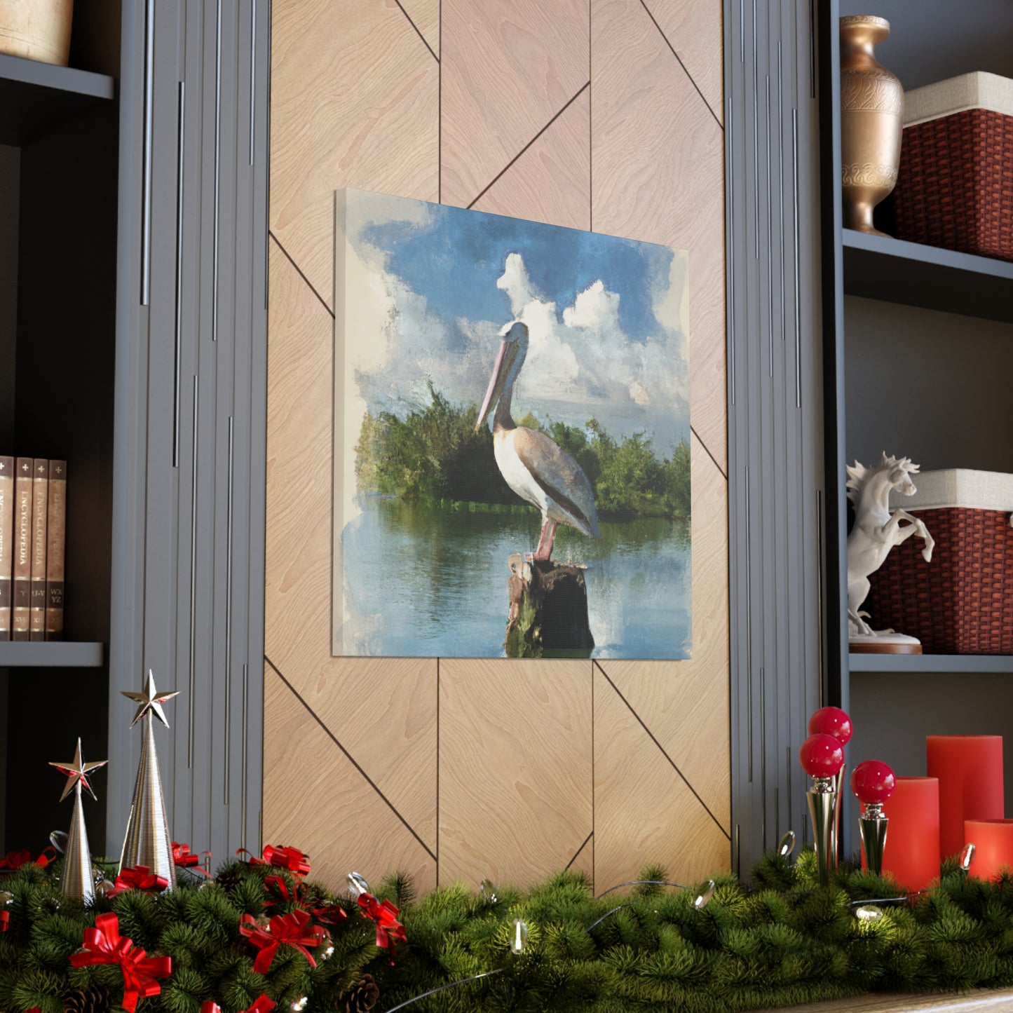 Wetland Pelican Dream. - Canvas