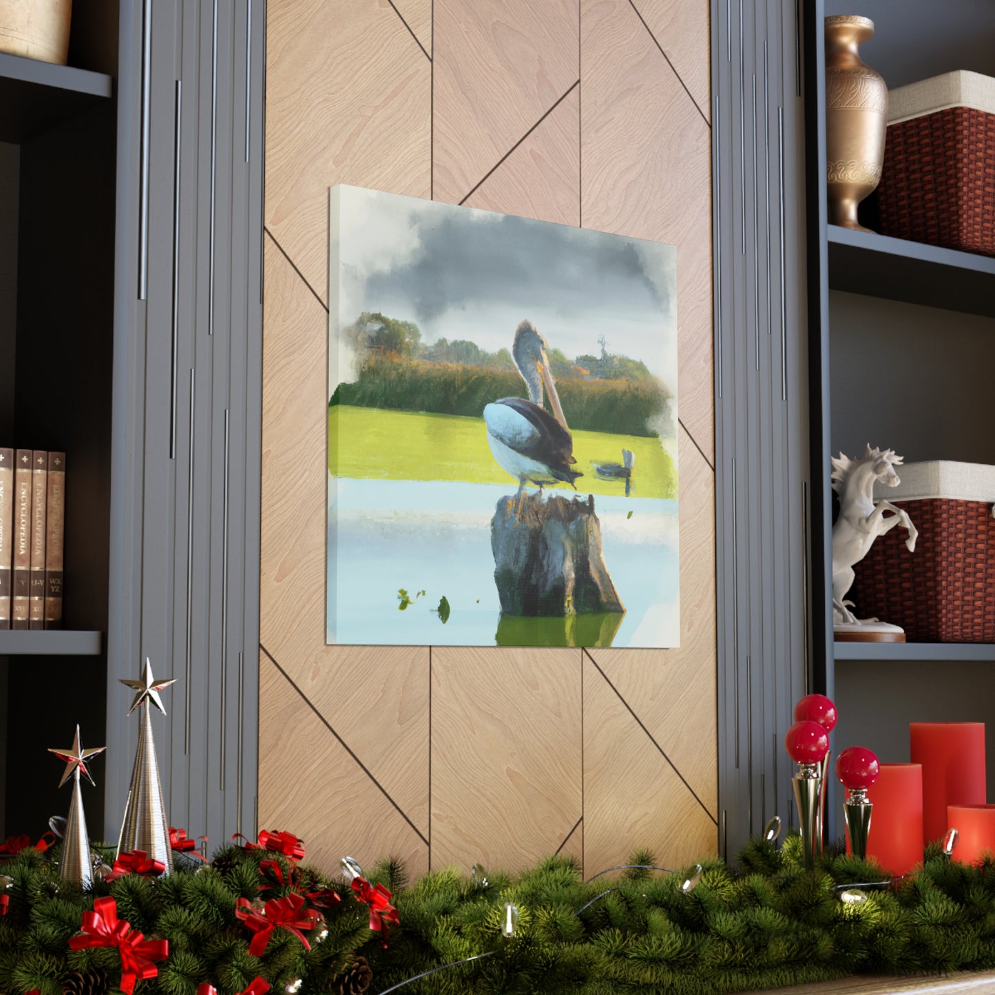 Aquatic Pelican Dream. - Canvas