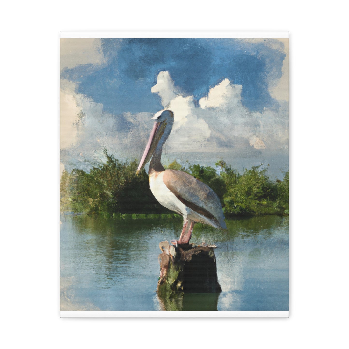 Wetland Pelican Dream. - Canvas