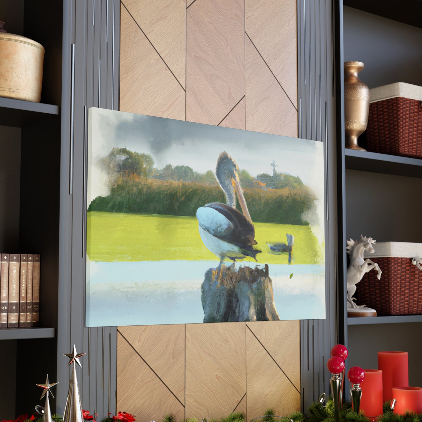 Aquatic Pelican Dream. - Canvas