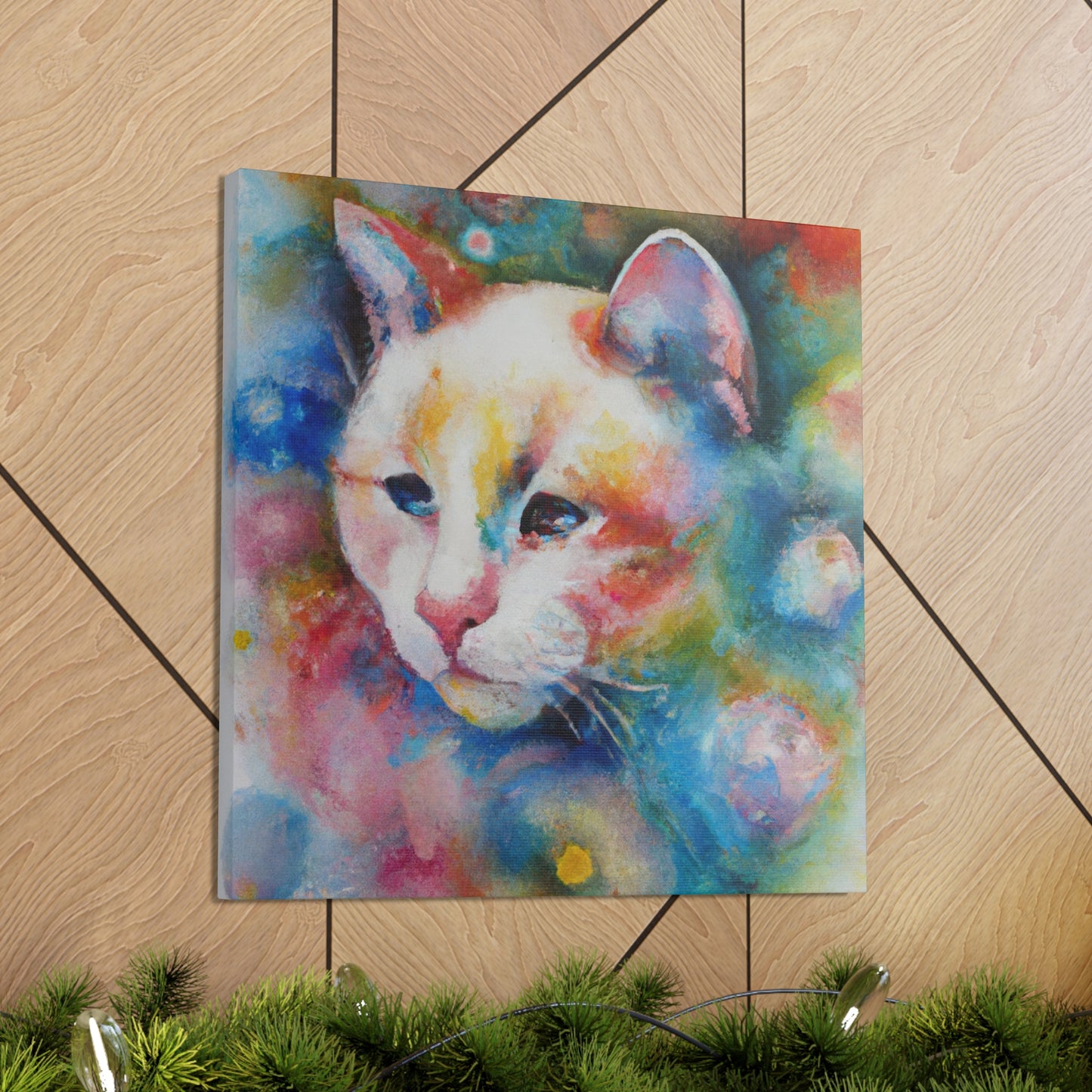 Flowered Feline - Canvas