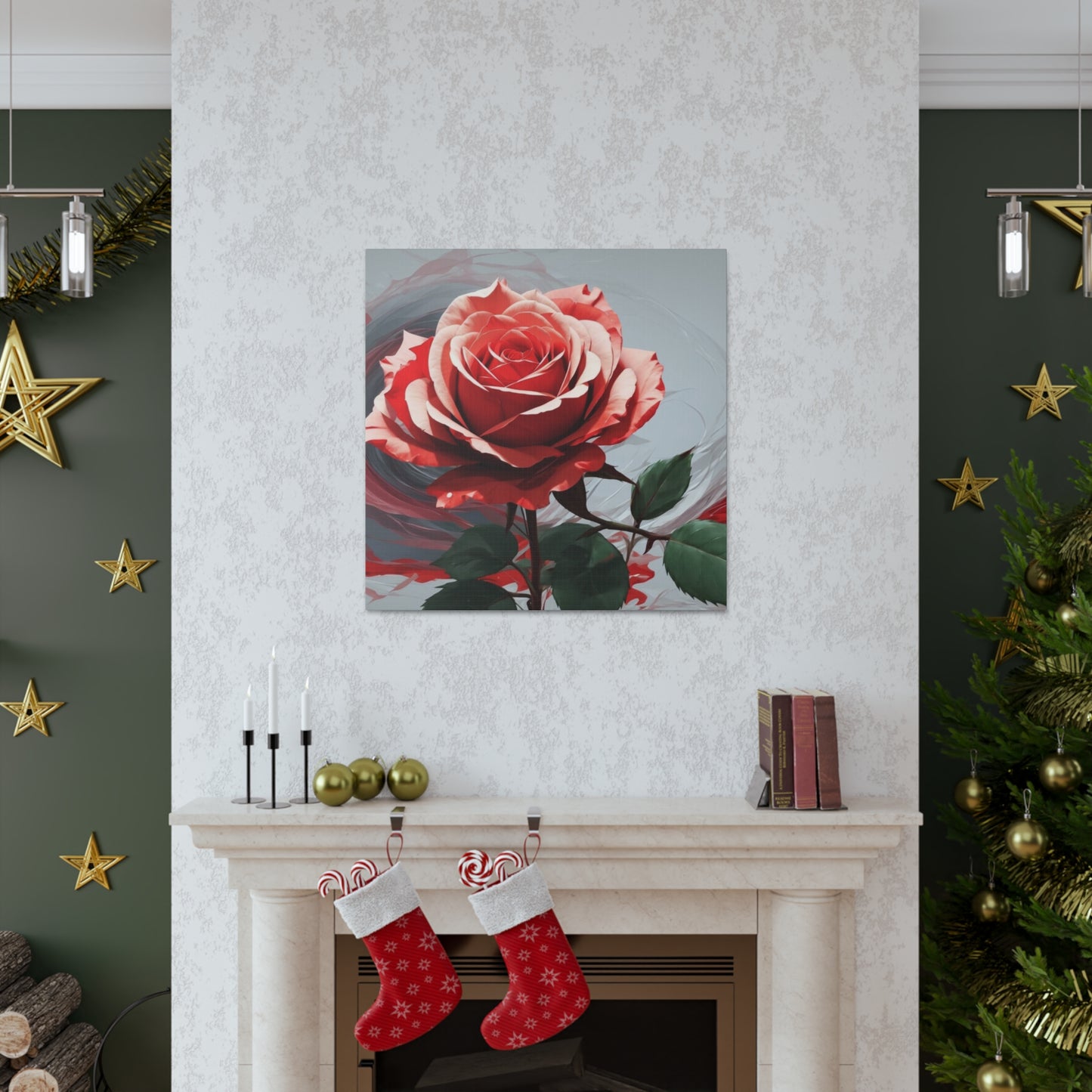Red Rose Splendor - Canvas