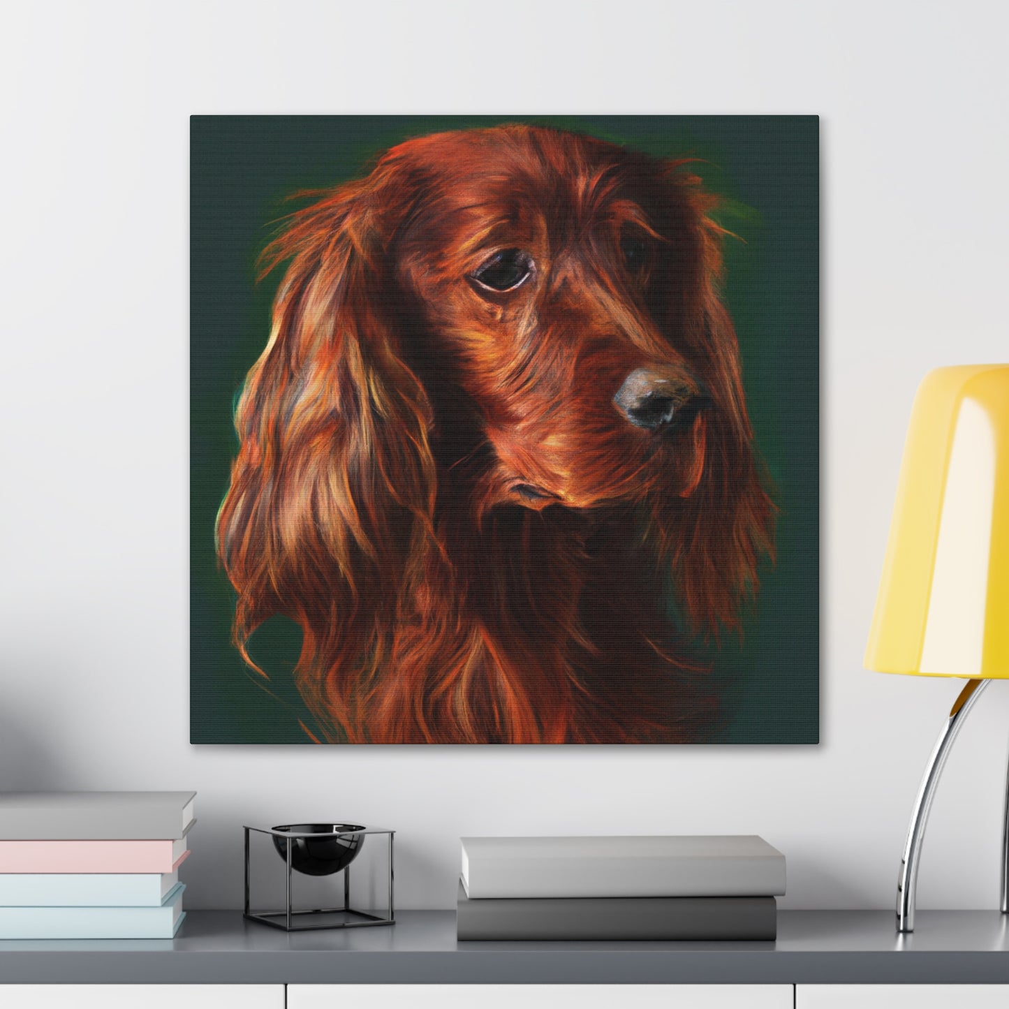 Vibrant Emerald Setter - Canvas