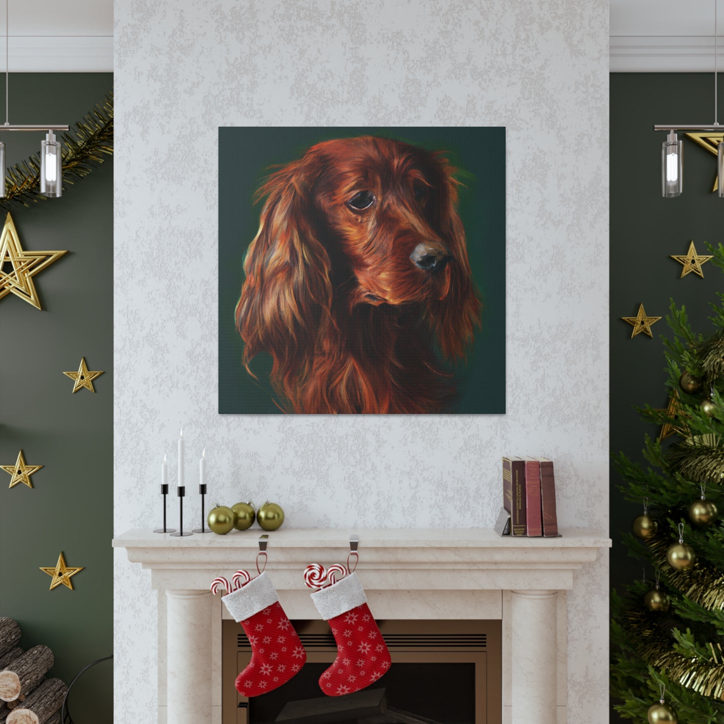Vibrant Emerald Setter - Canvas