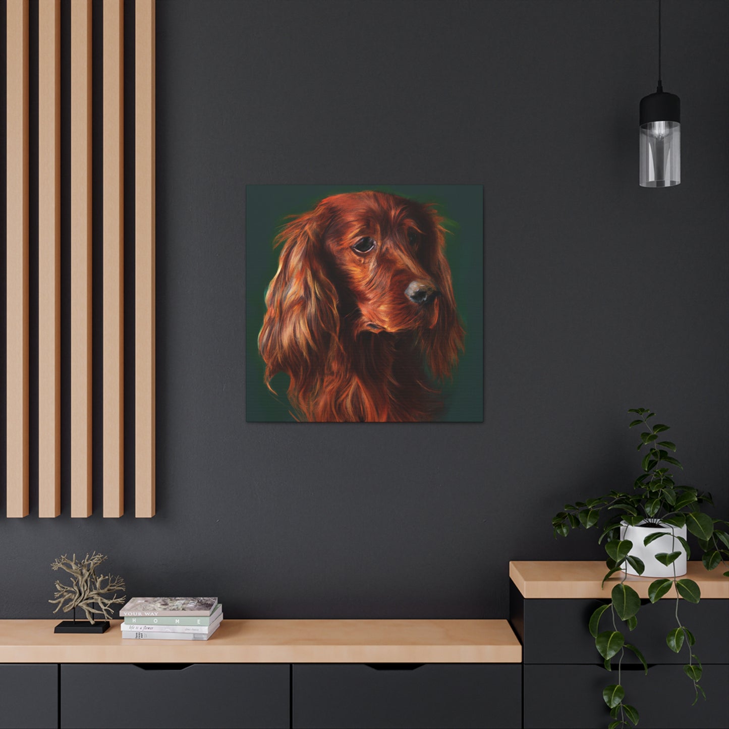 Vibrant Emerald Setter - Canvas