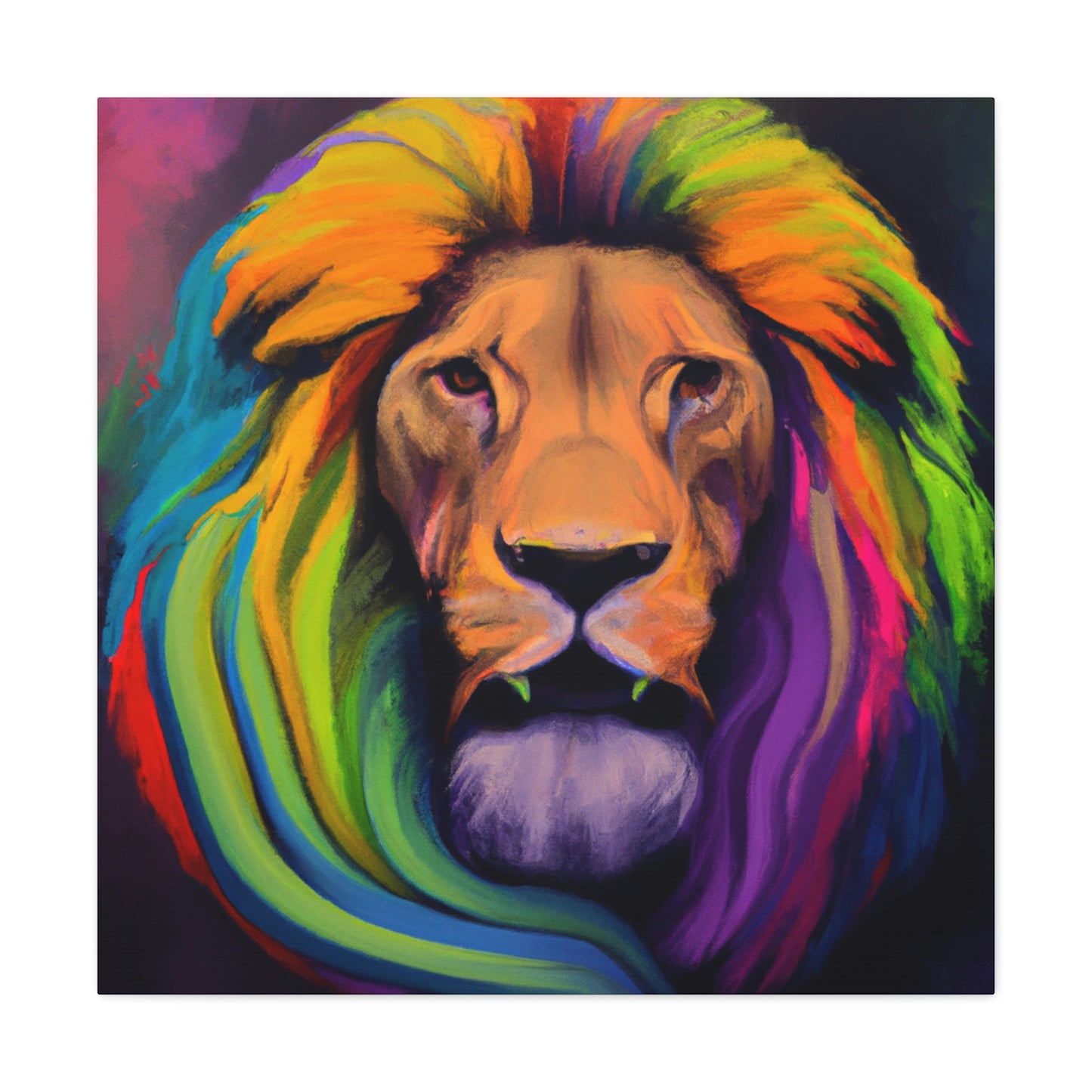 Multicolored Lion Mixture, Artful Roar Dreaming. - Canvas