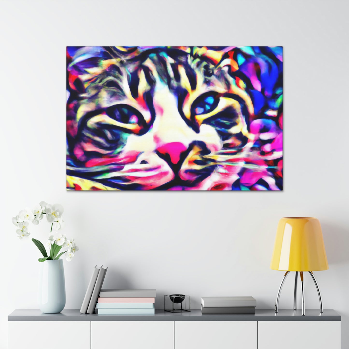 1. Multi-Colored Cat Flux
2. Flowered Digital Mix
3. Flowered Room Cat - Canvas