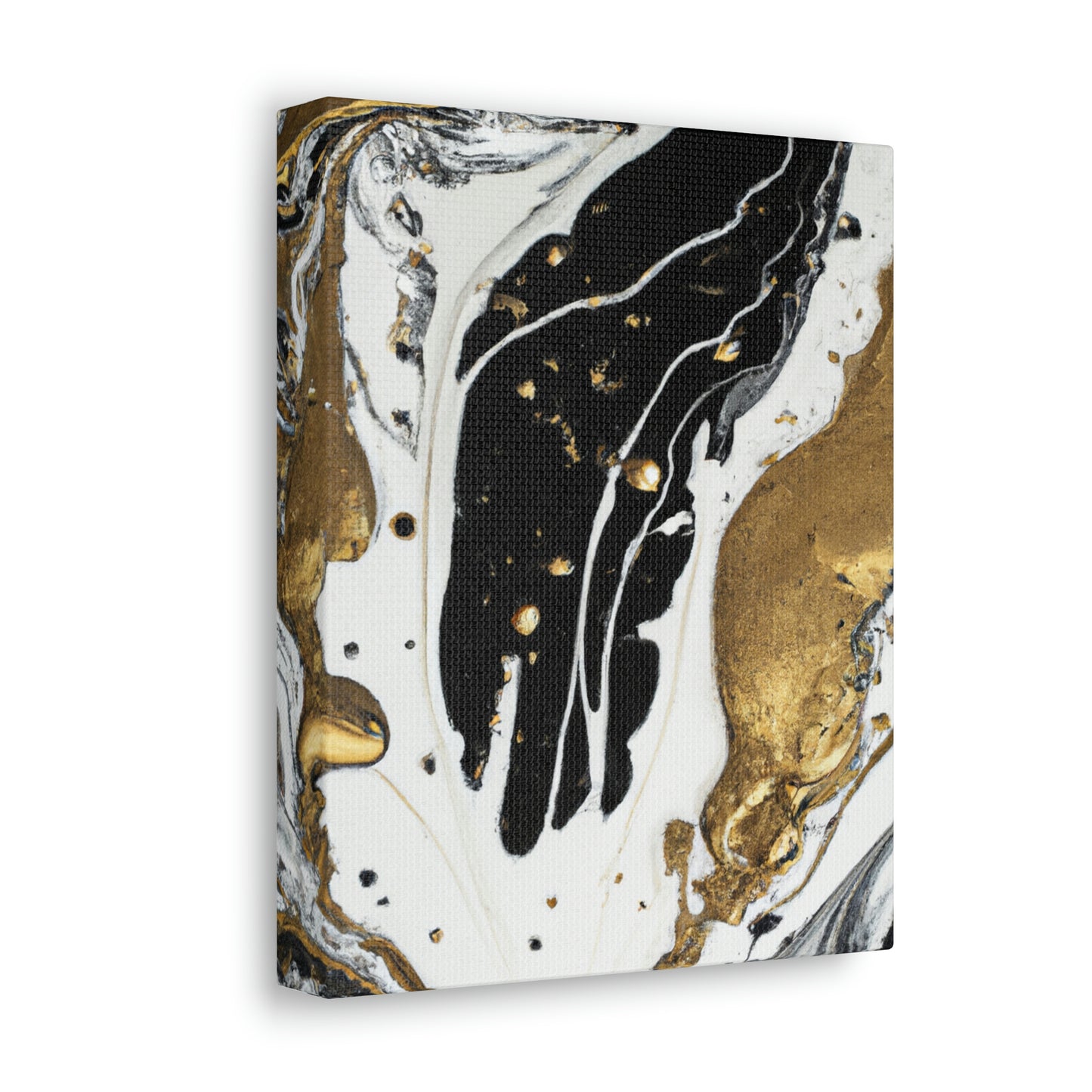 Golden Fluid Fusion - Canvas