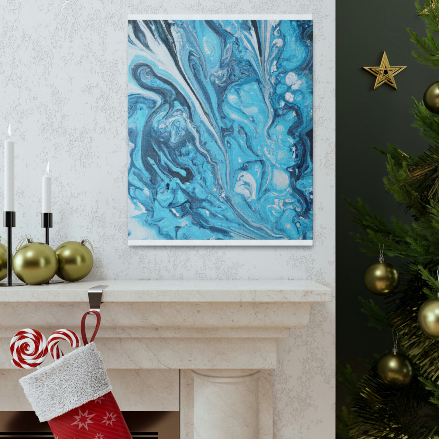 Aqua Swirl. - Canvas