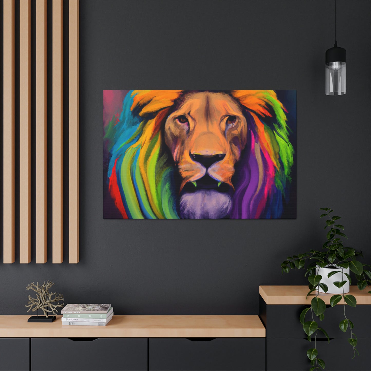 Multicolored Lion Mixture, Artful Roar Dreaming. - Canvas