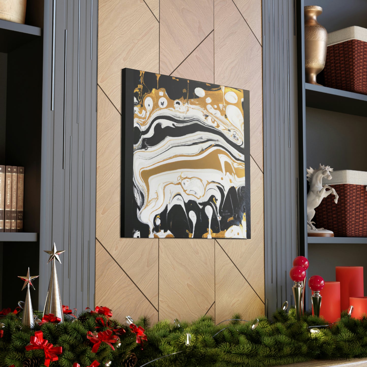 Golden Flux Swirls - Canvas