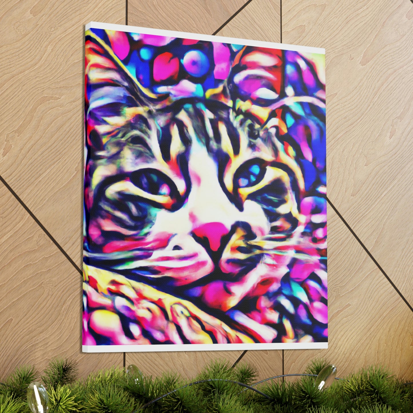 1. Multi-Colored Cat Flux
2. Flowered Digital Mix
3. Flowered Room Cat - Canvas