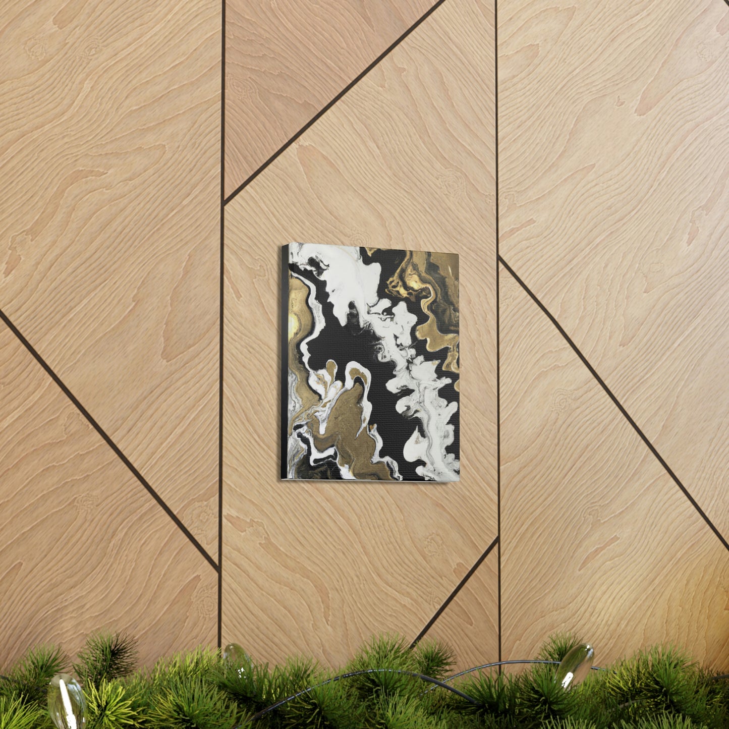 Gold Fluid Cascade. - Canvas