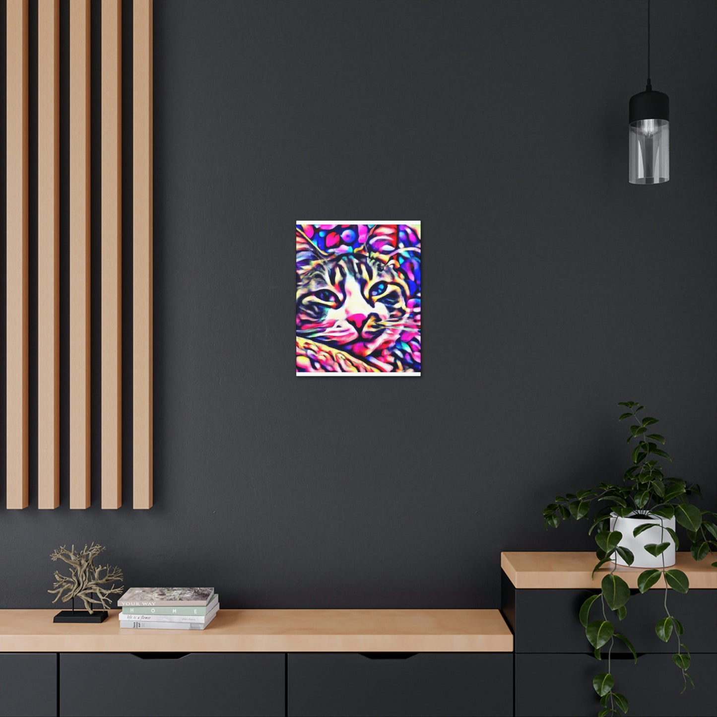 1. Multi-Colored Cat Flux
2. Flowered Digital Mix
3. Flowered Room Cat - Canvas