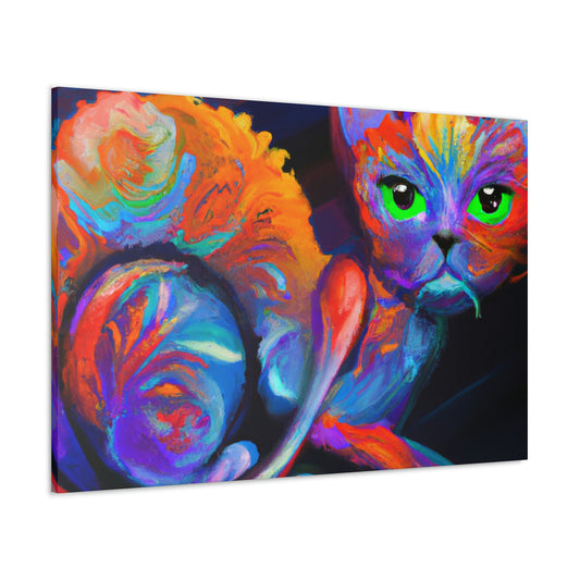 Feline Blooms. - Canvas