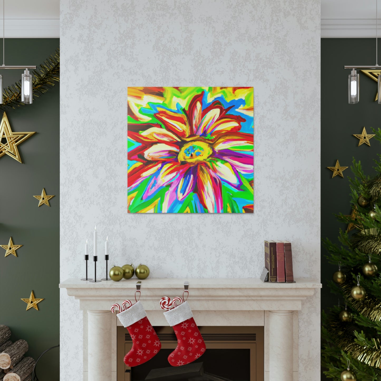 Vivid Floral Vibe. - Canvas