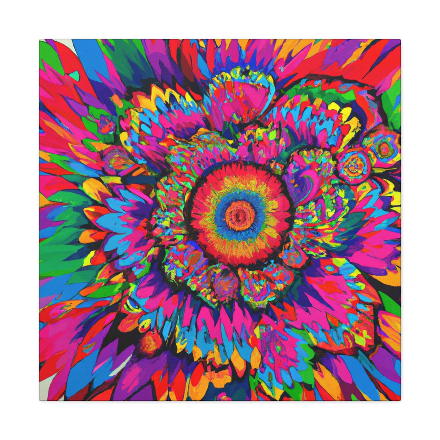 Vivid Floral Burst - Canvas