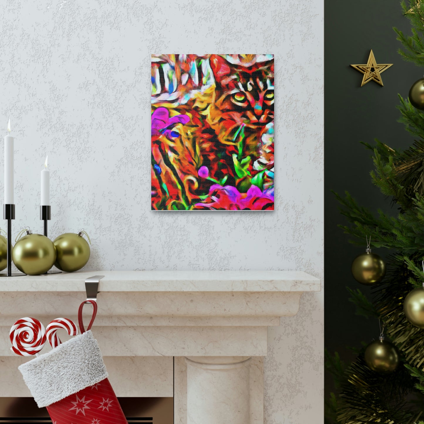 1. "Colored Flower Mix"
2. "Multi Flowered Cat"
3. "Digital Room Mix" - Canvas