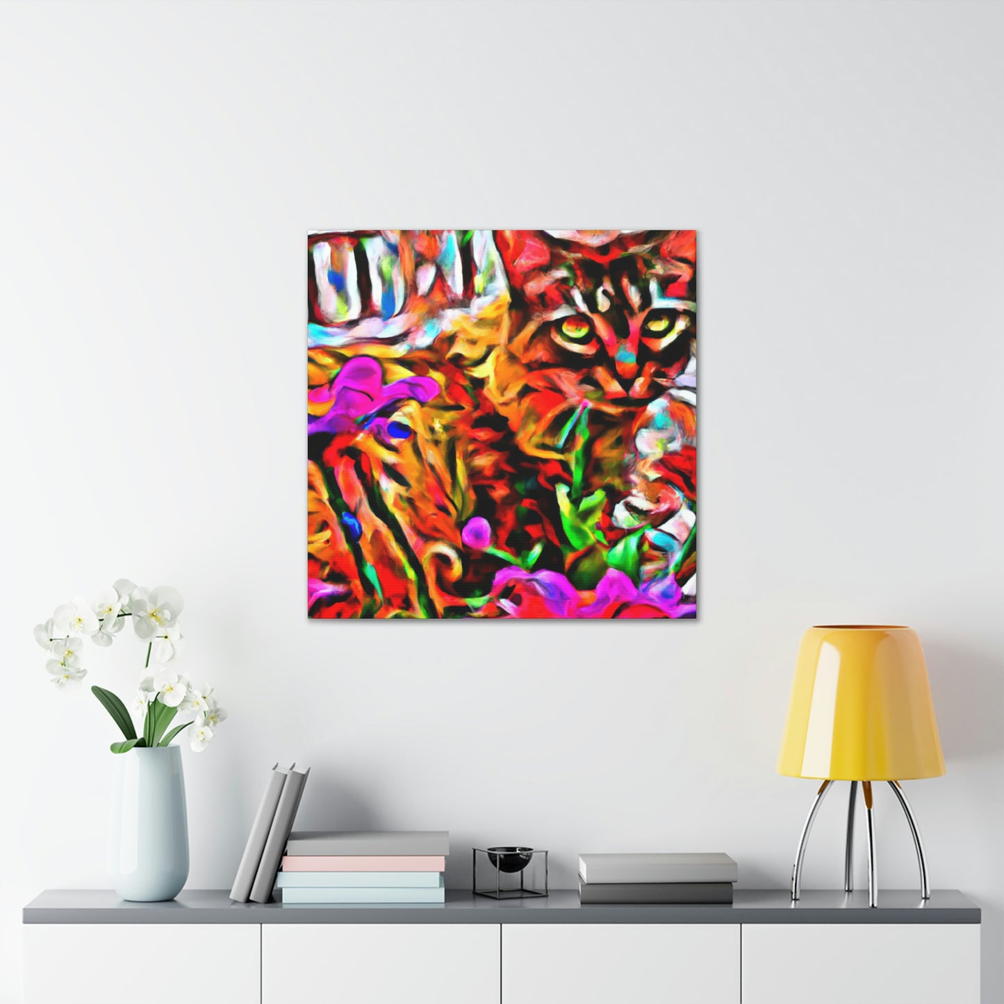 1. "Colored Flower Mix"
2. "Multi Flowered Cat"
3. "Digital Room Mix" - Canvas