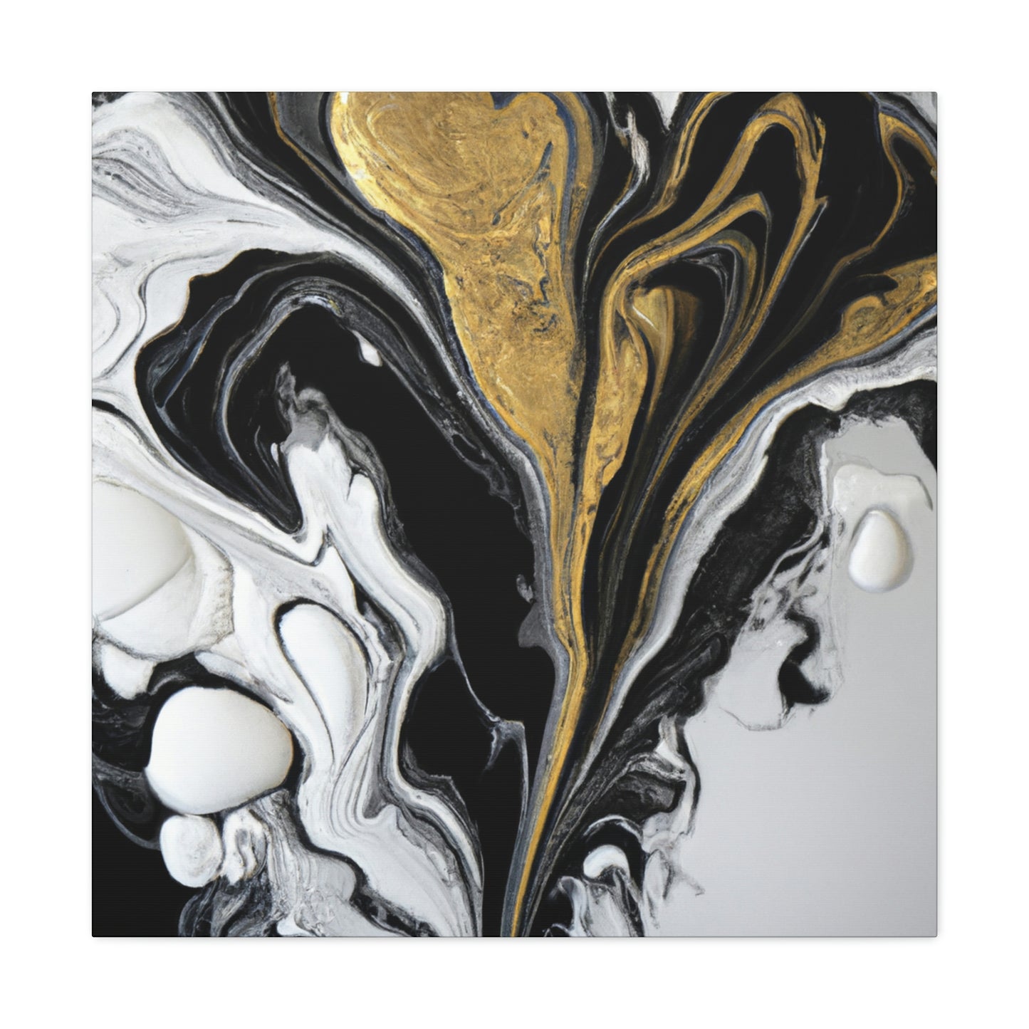 Golden Splatter Mosaic - Canvas
