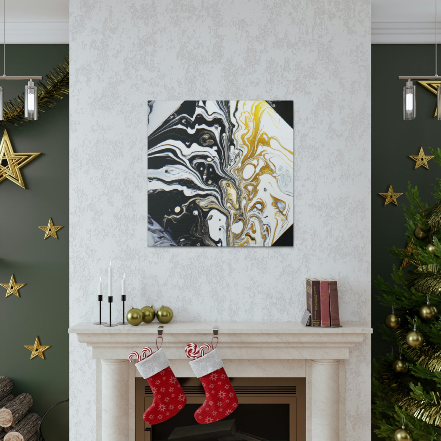 Golden Sparkle Flow. - Canvas