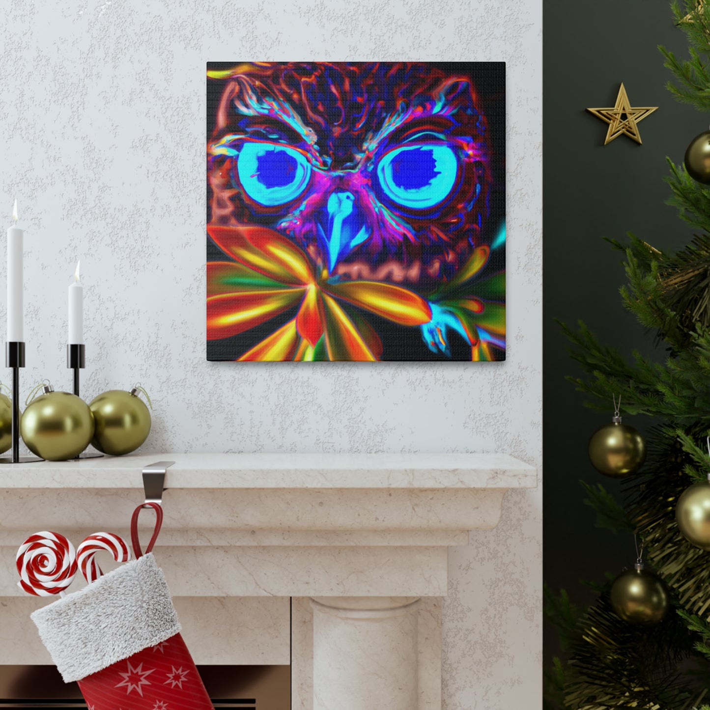 Neo-Owl Bloom - Canvas