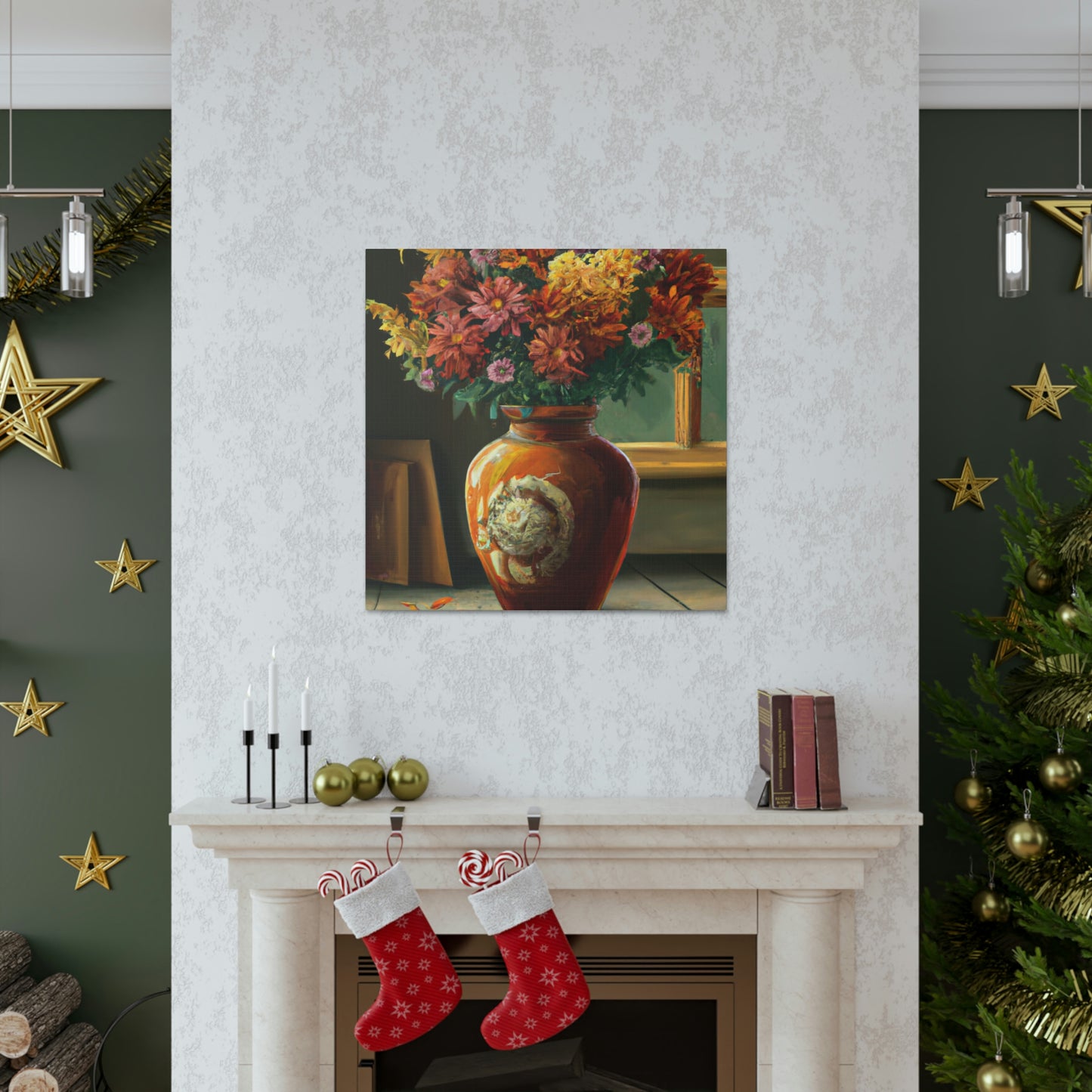 Vaseful of Blooms. - Canvas