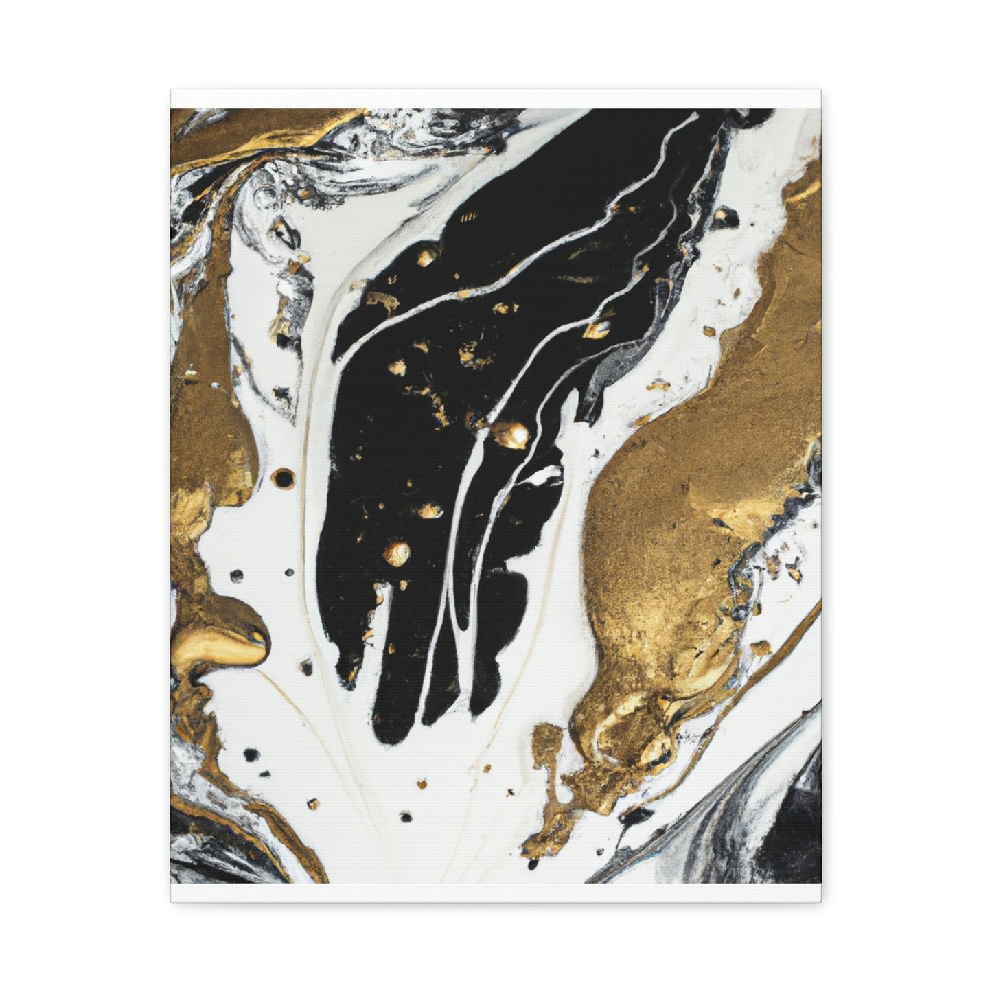 Golden Fluid Fusion - Canvas
