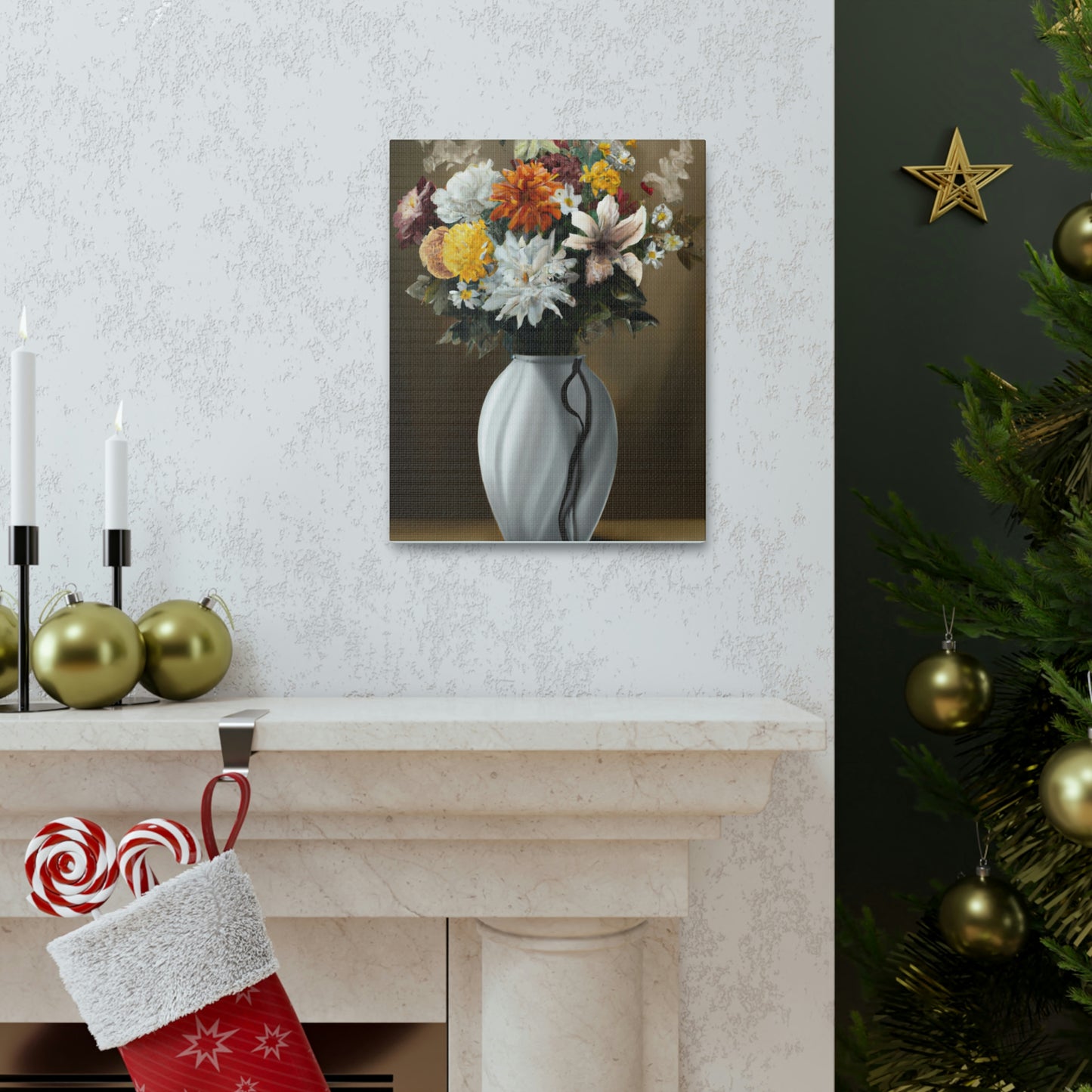 "Delicate Vase Blooms" - Canvas