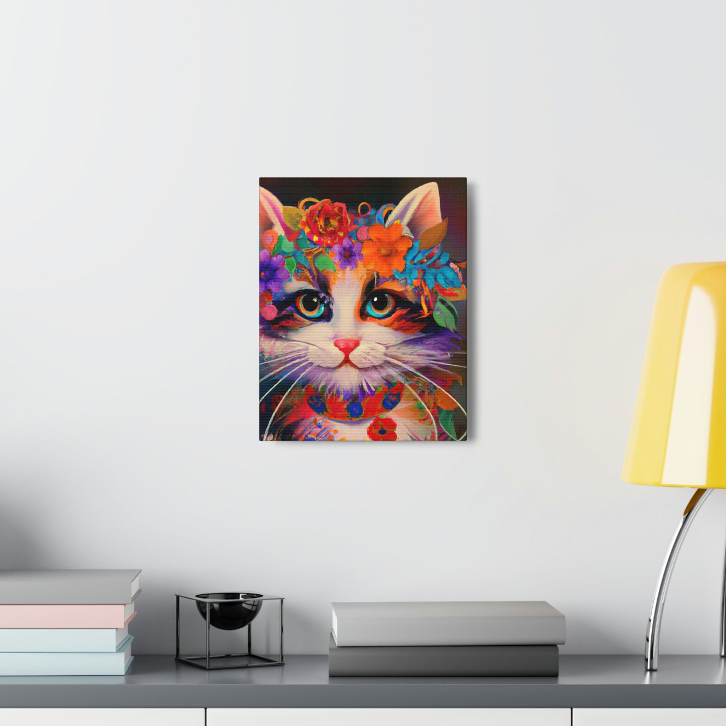 Flower Cat. - Canvas