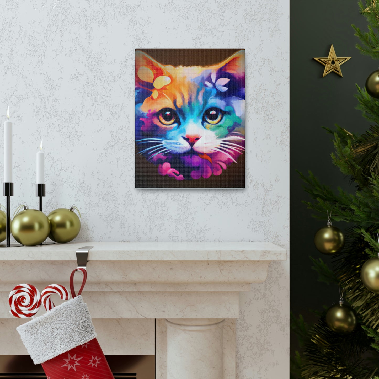 Vibrant Feline. - Canvas