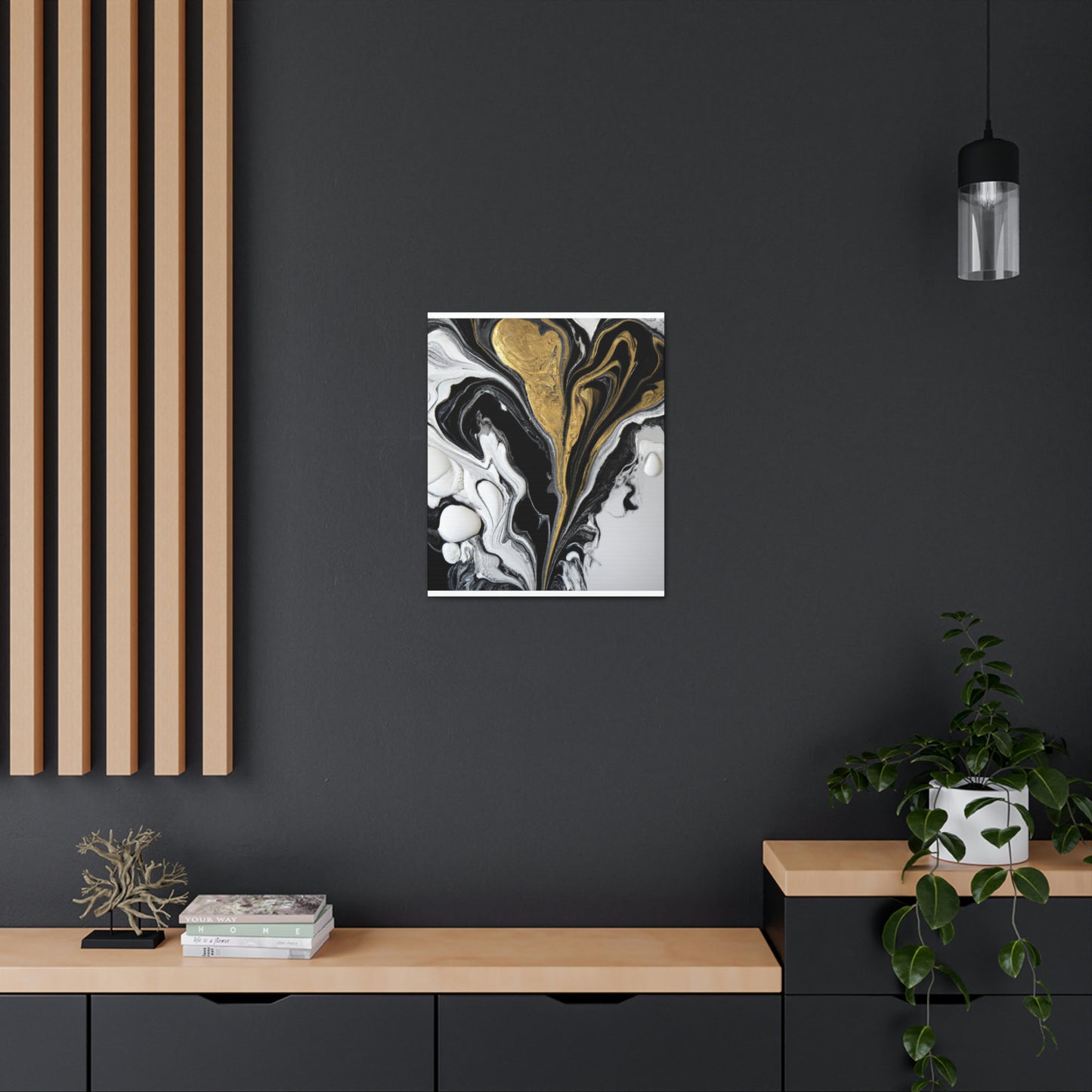 Golden Splatter Mosaic - Canvas