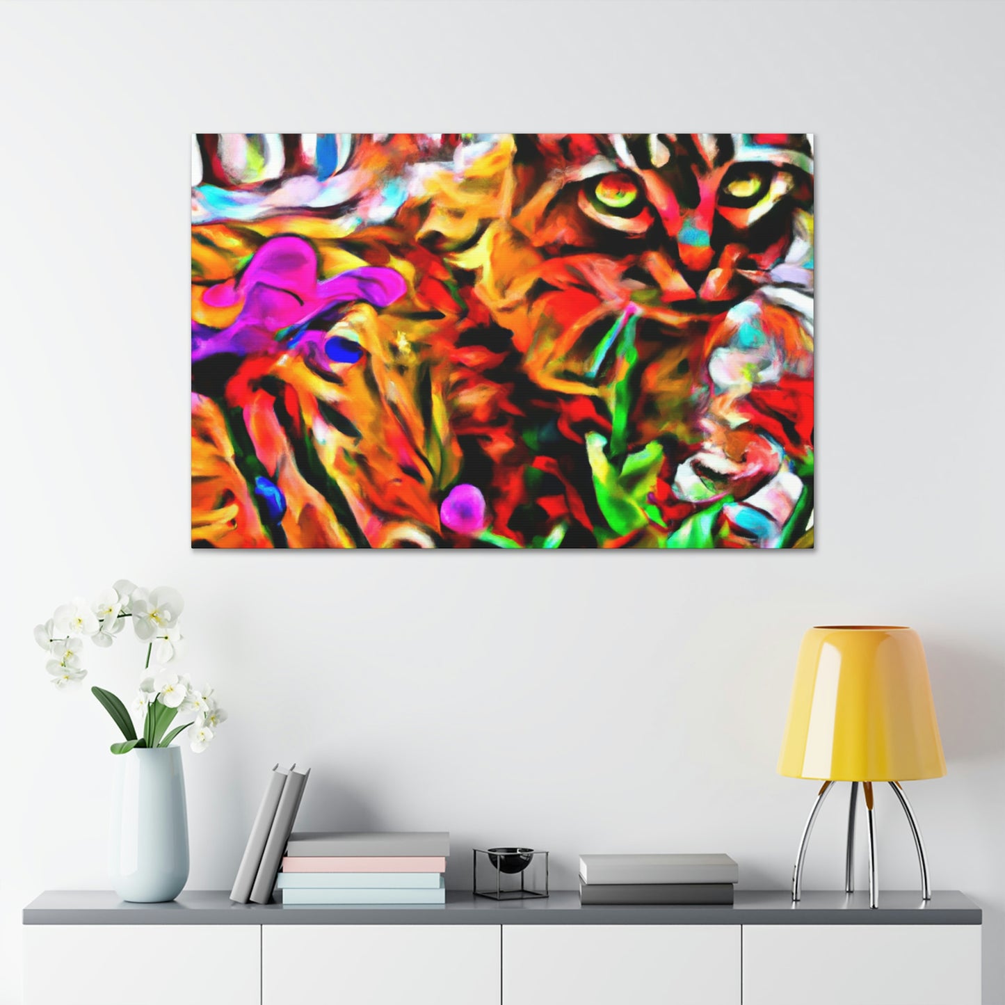 1. "Colored Flower Mix"
2. "Multi Flowered Cat"
3. "Digital Room Mix" - Canvas