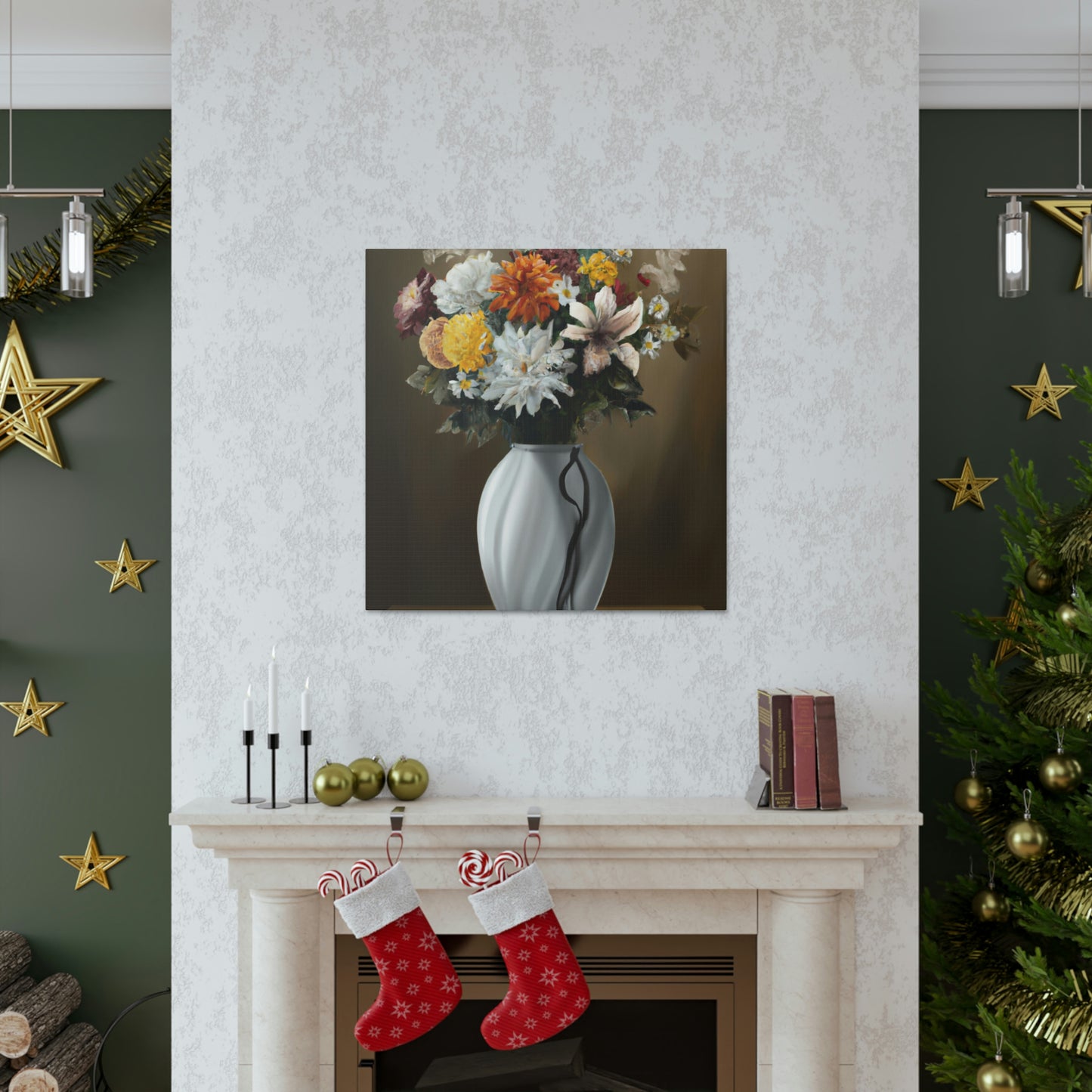 "Delicate Vase Blooms" - Canvas