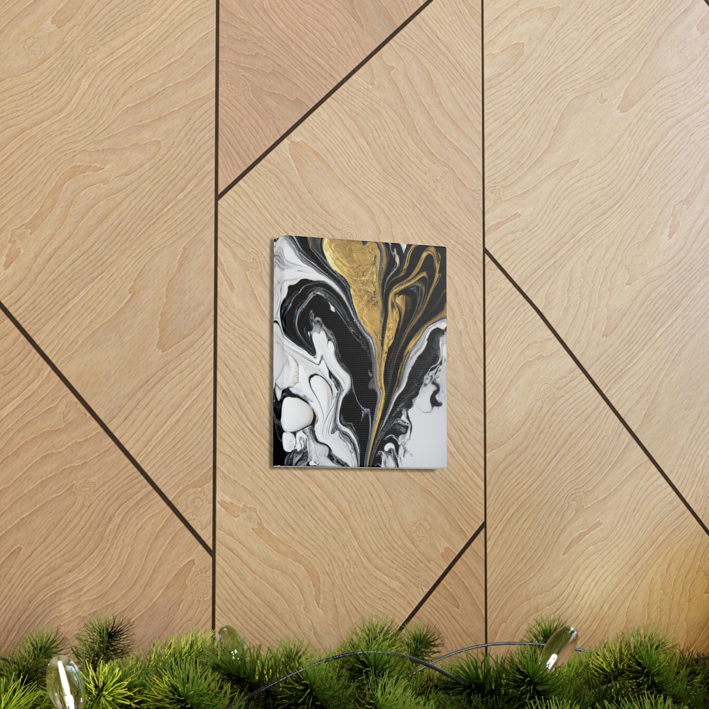 Golden Splatter Mosaic - Canvas