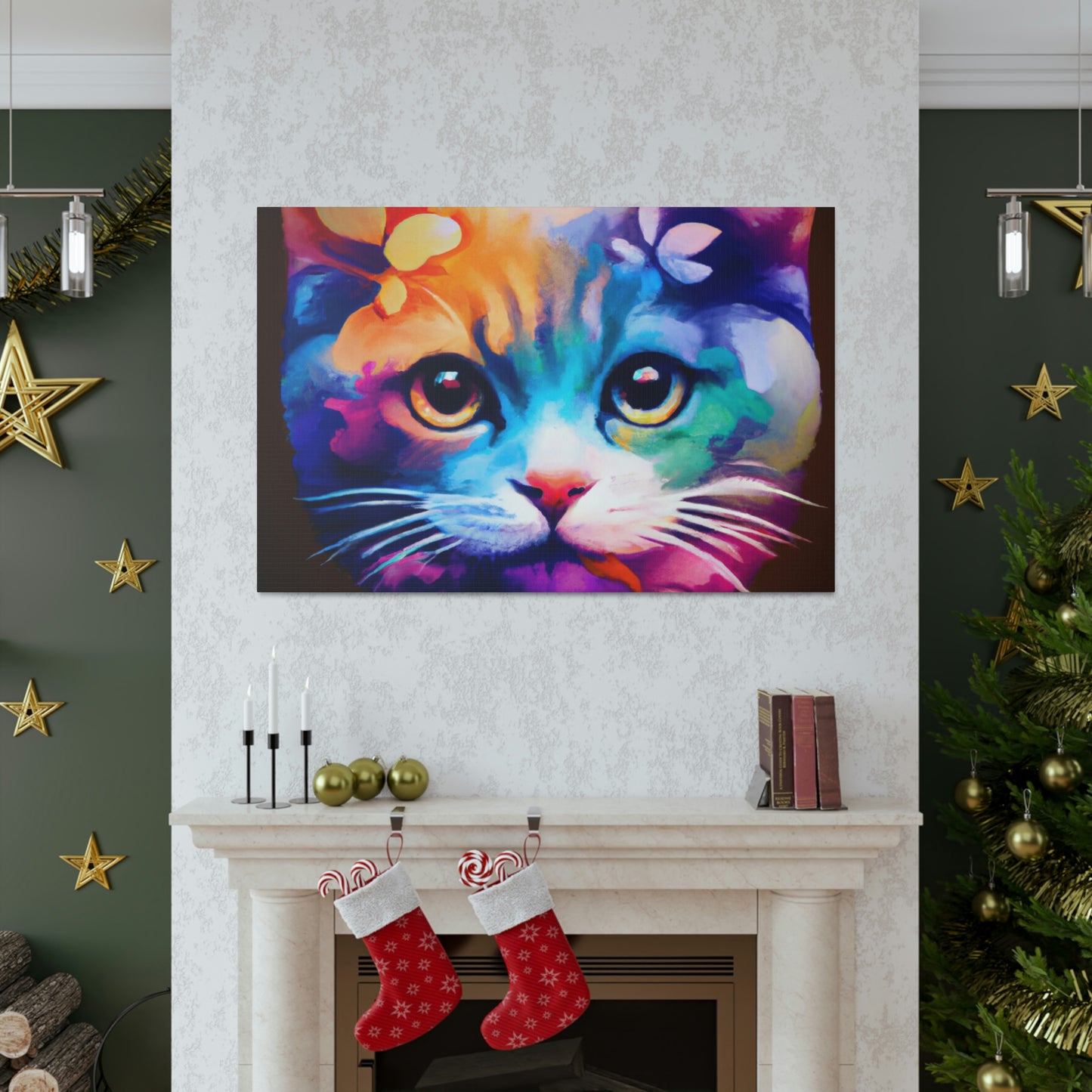 Vibrant Feline. - Canvas