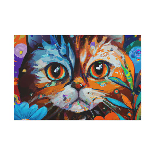 Flower Cat. - Canvas