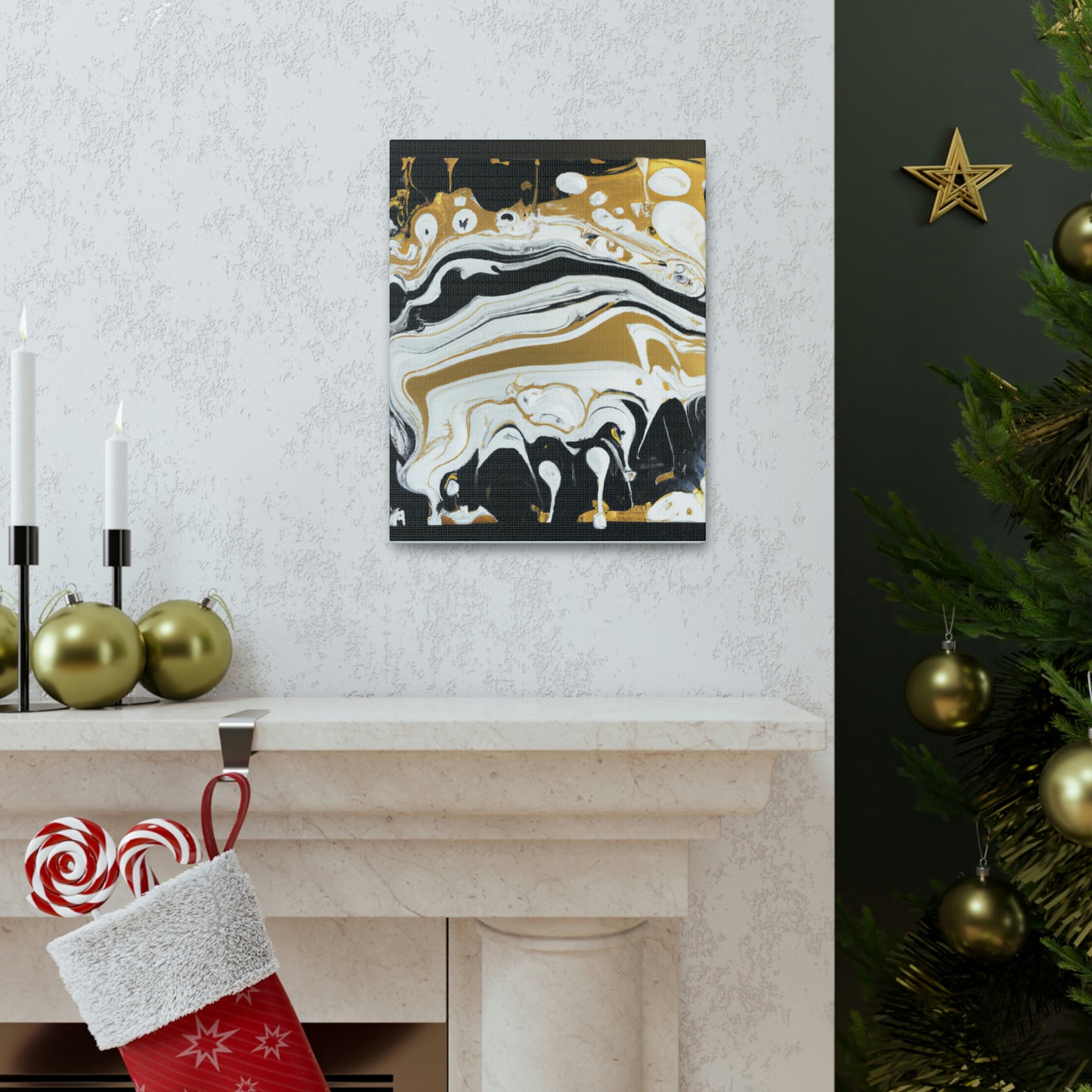 Golden Flux Swirls - Canvas