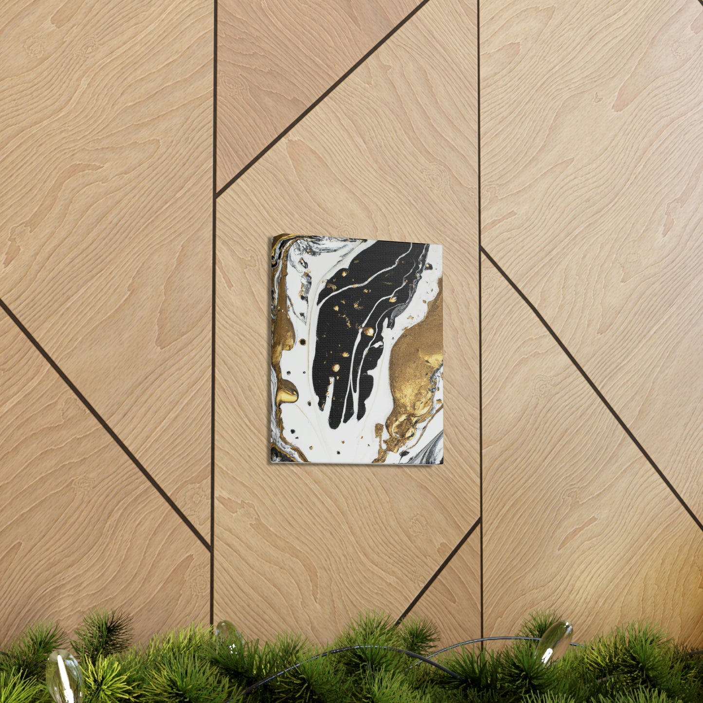 Golden Fluid Fusion - Canvas