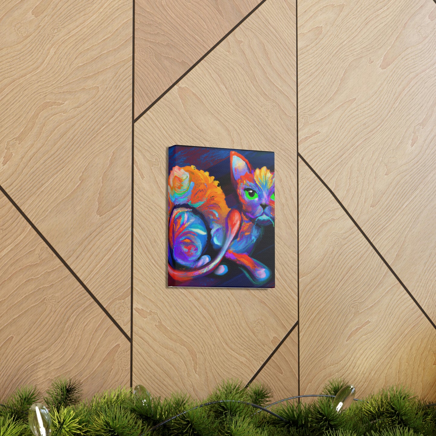 Feline Blooms. - Canvas