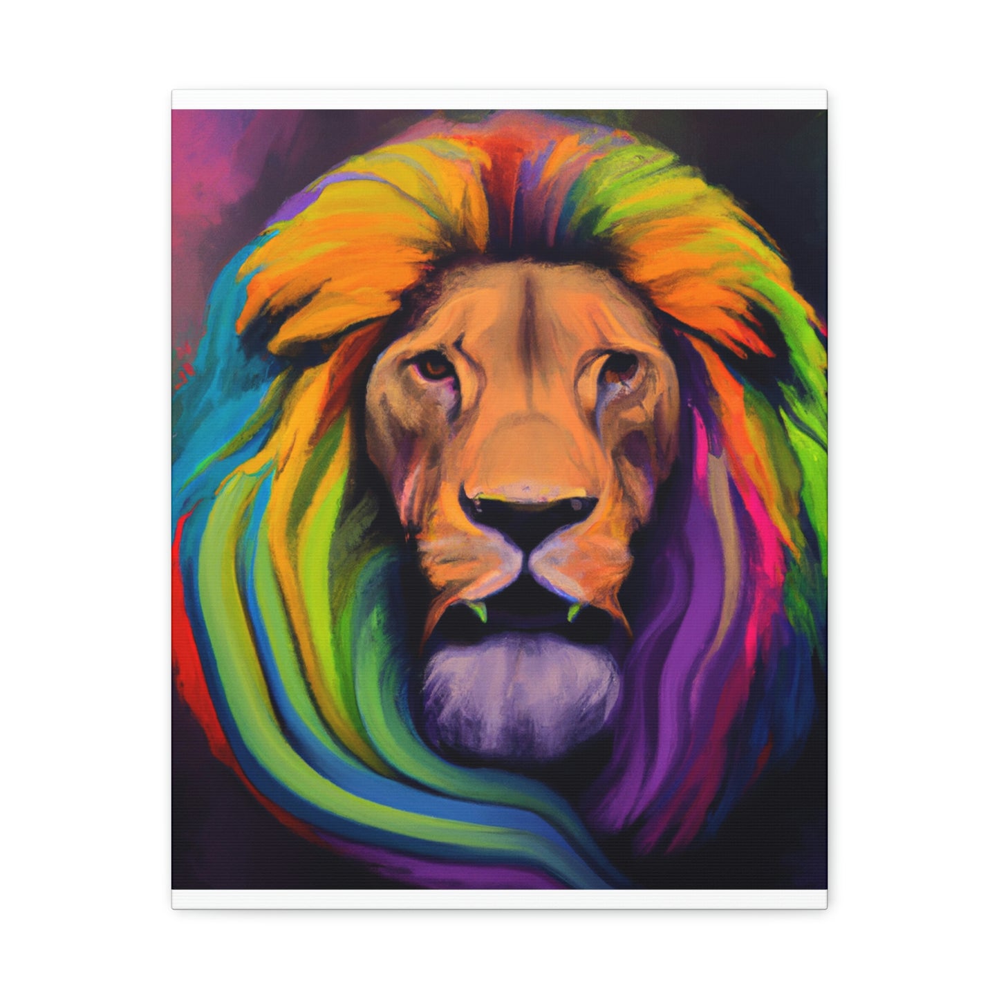 Multicolored Lion Mixture, Artful Roar Dreaming. - Canvas